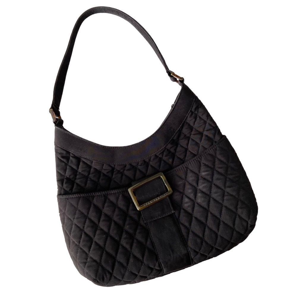 Vera Bradley Quilted Microfiber Shoulder Bag in Black